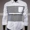 British style slim fit man shirts contrast stripes fashion long sleeve mens shirts