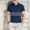 SZXX New Custom Slim Fit Pure Blue Cotton Men Blouse Polo Shirt
