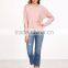 Whole sale Pink Bow Tie Custom Sweatshirt Split Back Fashion Dolman Sleeve Sweatshirt Pullovers French Terry