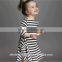 Fashion mom and kids couple look stripe family matching outfits