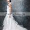 wedding gowns 2017 bridal dress Round neck chiffon Sleeveless elegant prom wedding gowns Mermaid Lace wedding dress AS292
