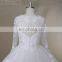 Luxury lace beaded new muslim bridal ball gown wedding dress with long sleeves