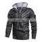 2021 Stylish Motorcycle Leather Hooded  Can Be Cus tom logo Jacket For Men