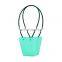 Wholesale Custom Printed High End Eco Green Flower Basket Gift Bags White Christmas Holiday Paper Bag