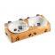 Wholesale cheap Bamboo Elevated Dog Cat Food and Water Bowls Stand Feeder with 2 ceramic Bowls