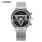 SINOBI Mens Style Watches S9830G Sliver Mens Sport Watches Relojes Hollow Out Pointer with Date Window Handwatch jam tangan pria