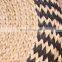 Black white straw rustic poof with metal frame Water Hyacinth Floor cushion Yoga meditation cushion Vietnam Supplier