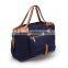 Heavy Duty Navy Blue Unisex Canvas Weekend Bag Travel Weekend Bag With Front Zipper Pocket