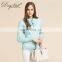 Women's Preppy Style Cable Knit Ruffled Collar Sweater 100% Cashmere Solid Pattern Winter Essential ODM Supply