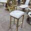 2024 Hotel Wedding white pu leather Silver Stainless Steel Bar Stool for event used