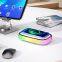 RGB Wireless Type-C Charging Bank for iPhone 15W Multifunction RGB Wireless Charging Bank with Type-C Lamp 10W 5W Output Power