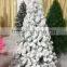 Caucasia Tinsel Pine Made White Special Flocked Christmas tree/snowing christmas tree with pine needles and snowflake