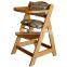 Natural Wood Handmade Baby Wooden High Chair with Top Quality