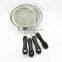 Stainless Steel Mesh Strainer With Black Plastic Handle