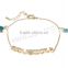 Brass Bracelets, Four Leaf Clover, real gold plated, charm bracelet & bar chain