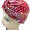 Metalic coloful Turban Head Wrap Band headband Hat Cap Chemo Bandanan silver
