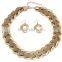 african acrylic beads necklace set, designer african knitted necklaces GJ-112