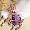 wholesale hot sale jewellery set 18K gold plated 925 sterling silver precious natural Amethyst gemstone pendant necklace