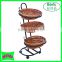 Fixture Displays 3 Tier Basket Stand, Sign Clips, Wicker - Rack for suppermarket