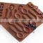 7 holes food grade silicone 3d cafe chocolate spoon mould