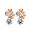 Fashion flower zircon zinc alloy earrings