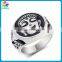 Custom pure gold plated jewelry steel ring titanium stainless steel polished man signet ring