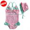 JPSKIRT201508026 Korean style pink leopard 3pcs kids swimwear lovely baby swimsuit2015