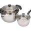 10PCS Stainless Steel Cookware Set with Stock Pot Milk Pot Frying Pan Soup Pot