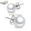 Freshwater pearl earring 7-7.5mm AA perfect round silver pearl earring