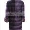 Hot sale long rabbit sheaing fur coat for winter overcoat