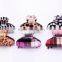 Black with white polka dots print curved hair claw clamp clip