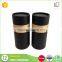  China manufacturers high end hot stamping black round tube box with lids