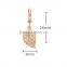 Top fashion 316L stainless steel rose gold plated leaf diamond accented drop dangle earring