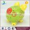 2015 Newest Ceramic Lovely Green decal piggy bank with coin counter