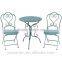POWERLON Archaize gray vintage 2 seater patio set folding table and chairs antirust outdoor furniture