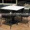 Garden treasure outdoor dining set with marble top table and rattan chairs