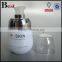  china new products 30ml cosmetic lotion perfume screen printing white glass bottle silver aluminum pump bottle glass