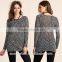 nice deign high quality girls fancy loose neck marled sweater