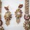 GOLD plated polki Kundan long necklace EARRING Set