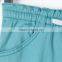 New fashion multi pocket plain blue solid color cheap kids elastic bottom jeans with side zipper