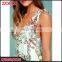 Latest dress designs floral print backless summer woman mini dress