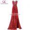 Grace Karin Fashion Women Sexy Dress Split Beaded Sequins Long Red Free Prom Dresses CL6102