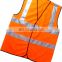 High visibility vest traffic safety vests cheap fluo yellow mesh fabric grey binding reflective safety vest