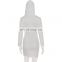 Wholesale Sexy Hot Girl V Neck Hollow Out Hood Long Sleeve Bodycon Dresses Club Dress