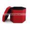 RTS Low factory price Modern Home Furniture  Red hexagon folding storage ottoman with fabric stools
