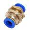 New Arrival PM Mini One Touch Push To Connect Fitting Brass Bulkhead union