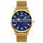 Skmei 9166 OEM Watches Quartz Golden Men Stainless Steel Wholesale Wrist Watches