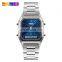 Bulk Wholesale Popular Skmei 1220 Stainless Steel Golden Wrist Watches Square Face Classic Digital Watch Men Women