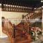 Mahogany hardwood stair handrail with hardwood stair treads