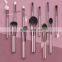 12pcs hot selling purple professional makeup brush set for blending foundation powder blush concealer eyeshadow